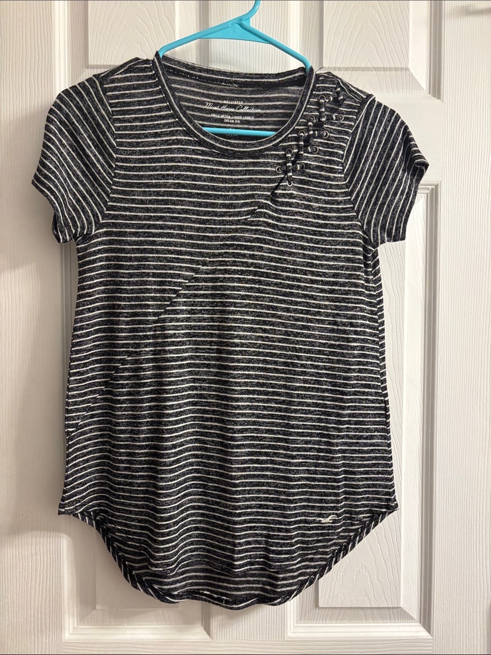 Women’s Hollister Black and White Striped Shirt